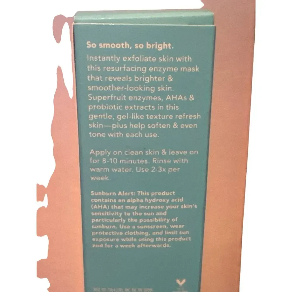 TULA Skincare So Smooth Fruit Enzyme Mask 1.76 oz New Brightening Resurfacing